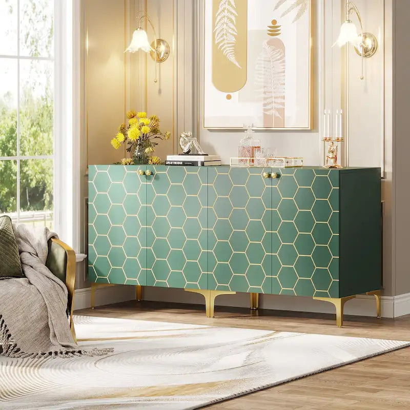 31.5 Mobiletto contenitore moderno per soggiorno e cucina (Set di 2)