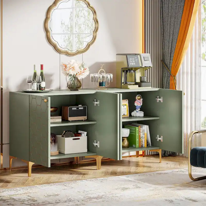 31.5 Mobiletto contenitore moderno per soggiorno e cucina (Set di 2)