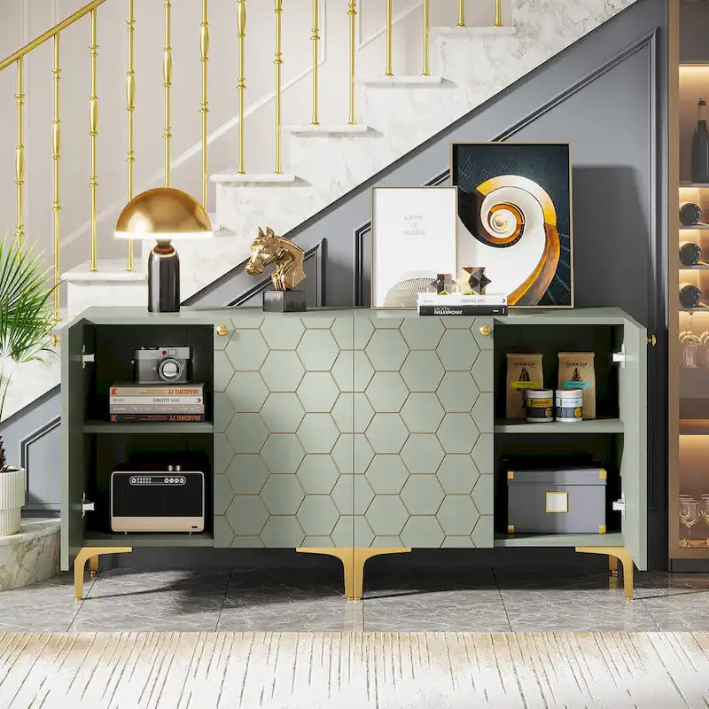31.5 Mobiletto contenitore moderno per soggiorno e cucina (Set di 2)