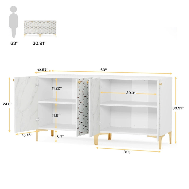 31.5 Mobiletto contenitore moderno per soggiorno e cucina (Set di 2)