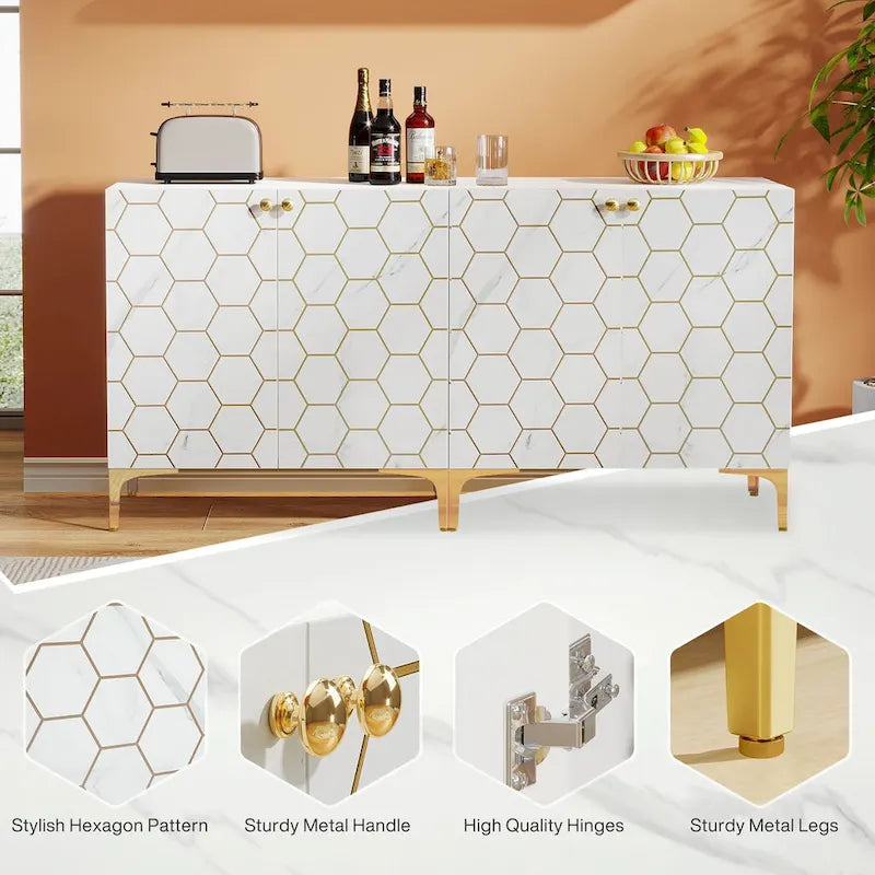 31.5 Mobiletto contenitore moderno per soggiorno e cucina (Set di 2)