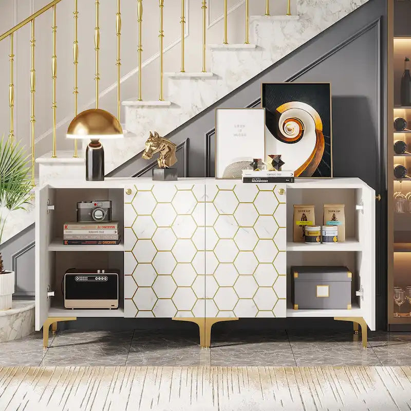 31.5 Mobiletto contenitore moderno per soggiorno e cucina (Set di 2)