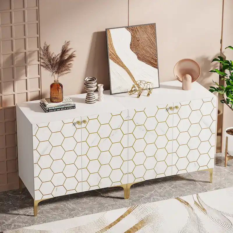 31.5 Mobiletto contenitore moderno per soggiorno e cucina (Set di 2)