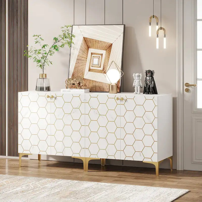 31.5 Mobiletto contenitore moderno per soggiorno e cucina (Set di 2)
