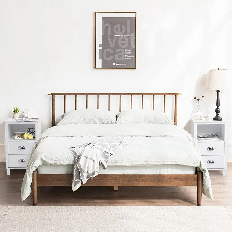 Comodino in MDF con due cassetti