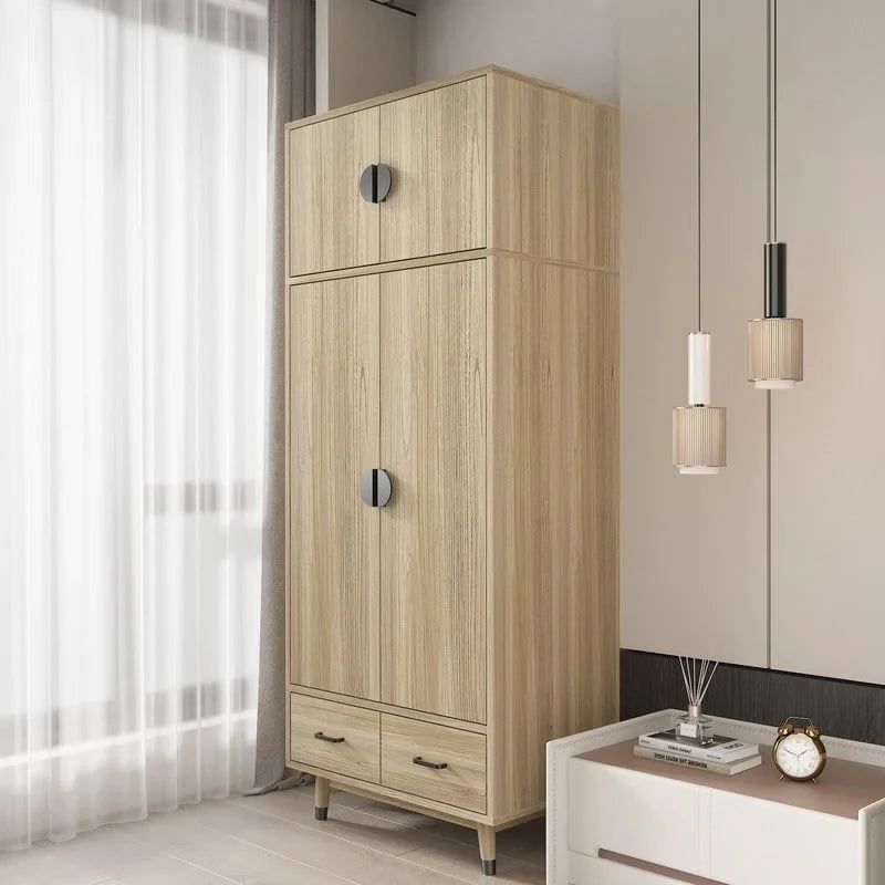 Wooden Armoire with 4 Drawers