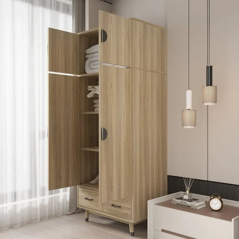 Wooden Armoire with 4 Drawers