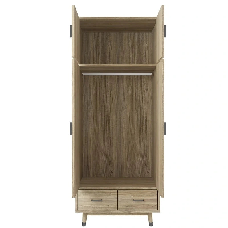 Wooden Armoire with 4 Drawers