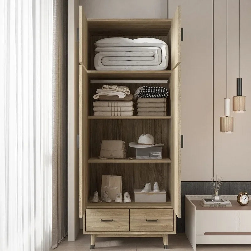 Wooden Armoire with 4 Drawers