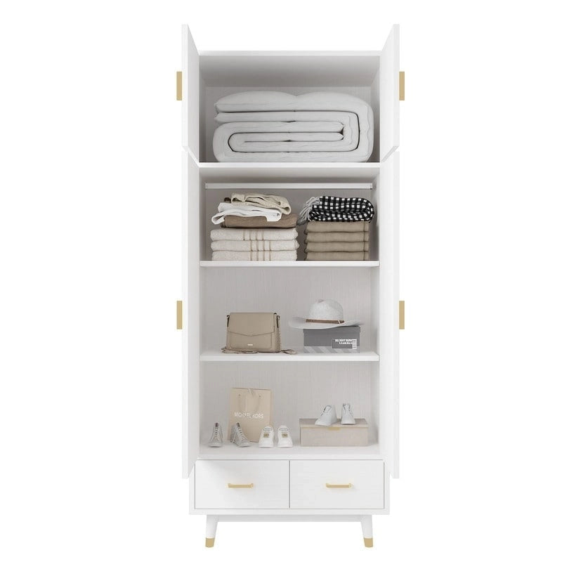 Wooden Armoire with 4 Drawers