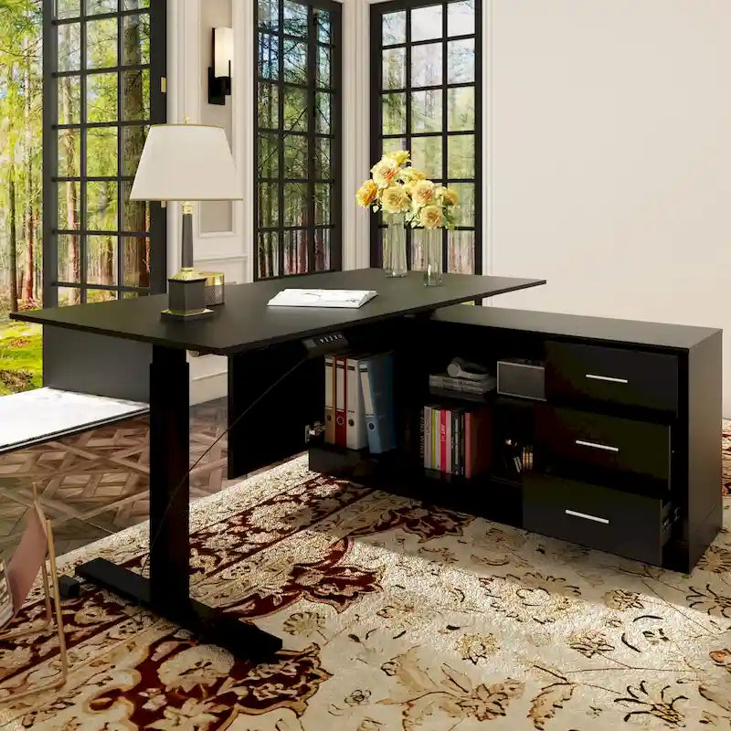 Scrivania Regolabile in Altezza Super Dimensioni con Sollevamento Elettrico - Piano da 160x80 cm