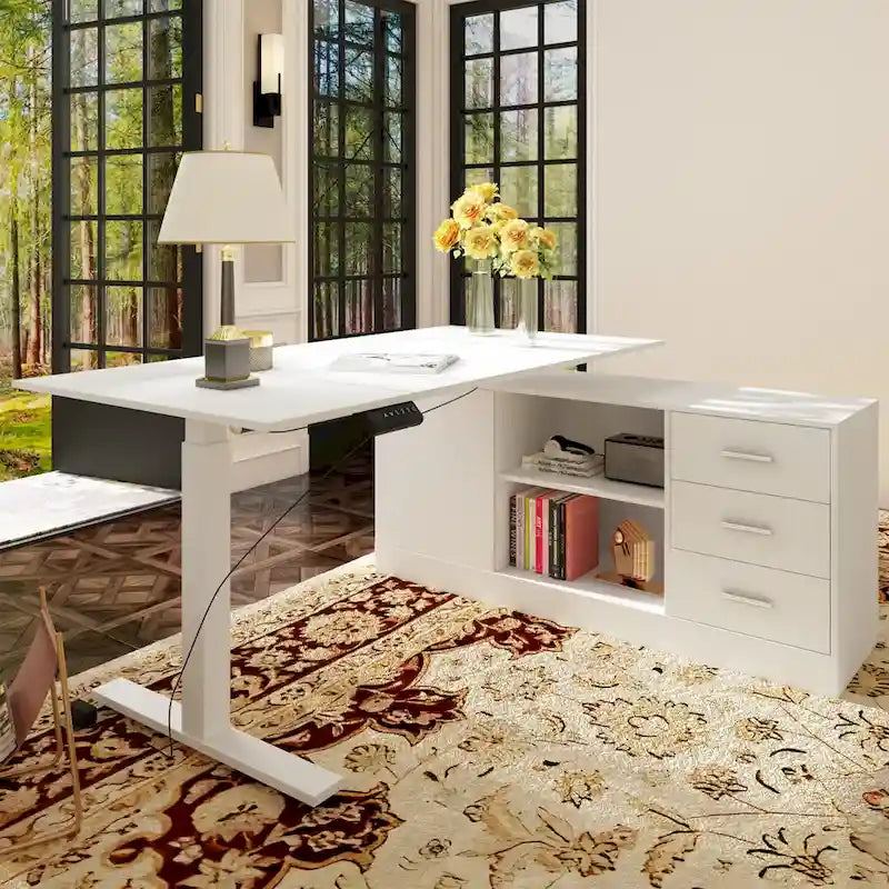 Scrivania Regolabile in Altezza Super Dimensioni con Sollevamento Elettrico - Piano da 160x80 cm