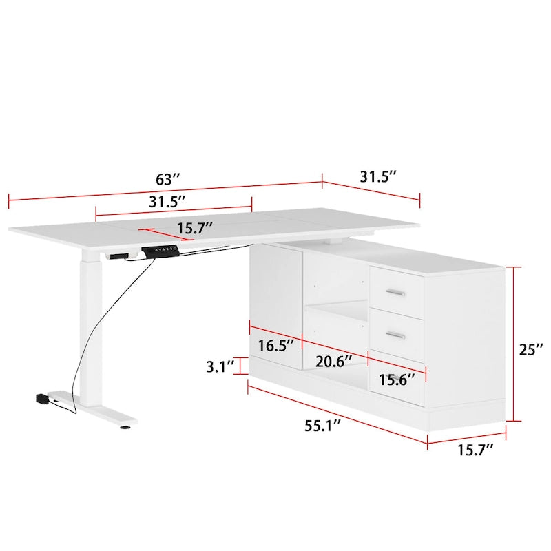 Scrivania Regolabile in Altezza Super Dimensioni con Sollevamento Elettrico - Piano da 160x80 cm