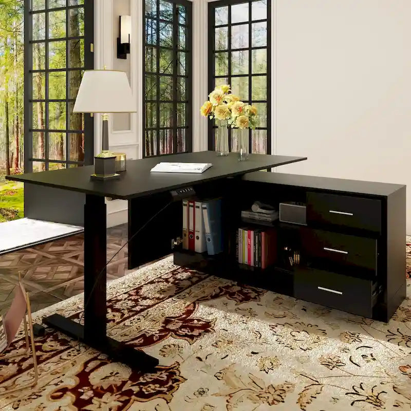 Scrivania Regolabile in Altezza Super Dimensioni con Sollevamento Elettrico - Piano da 160x80 cm