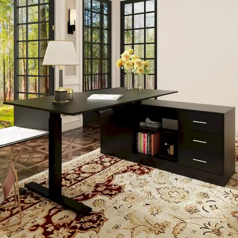 Scrivania Regolabile in Altezza Super Dimensioni con Sollevamento Elettrico - Piano da 160x80 cm
