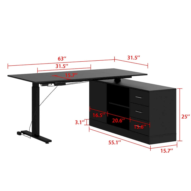 Scrivania Regolabile in Altezza Super Dimensioni con Sollevamento Elettrico - Piano da 160x80 cm
