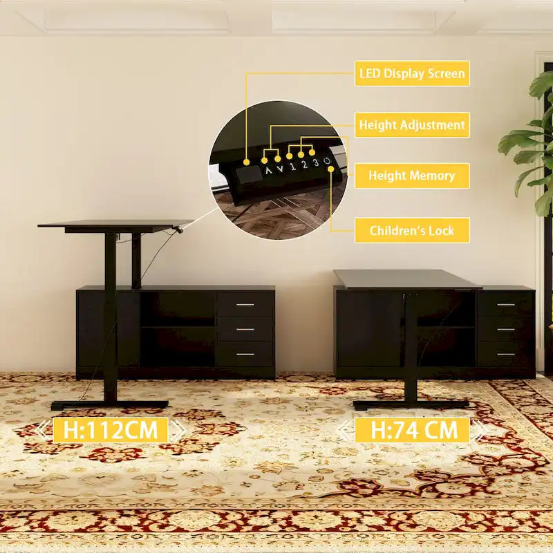 Scrivania Regolabile in Altezza Super Dimensioni con Sollevamento Elettrico - Piano da 160x80 cm