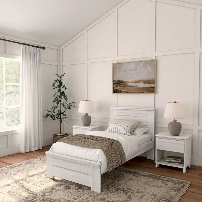 Plank and Beam Farmhouse Twin Bed with Panel Headboard