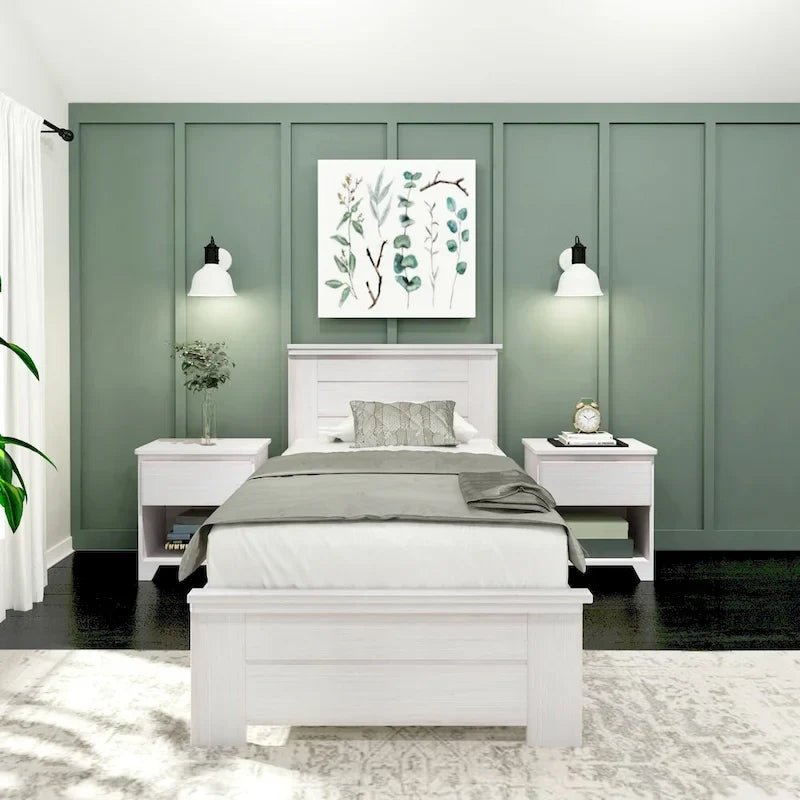 Plank and Beam Farmhouse Twin Bed with Panel Headboard