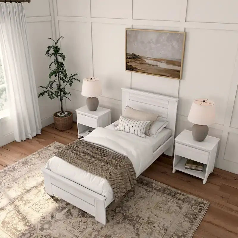 Plank and Beam Farmhouse Twin Bed with Panel Headboard