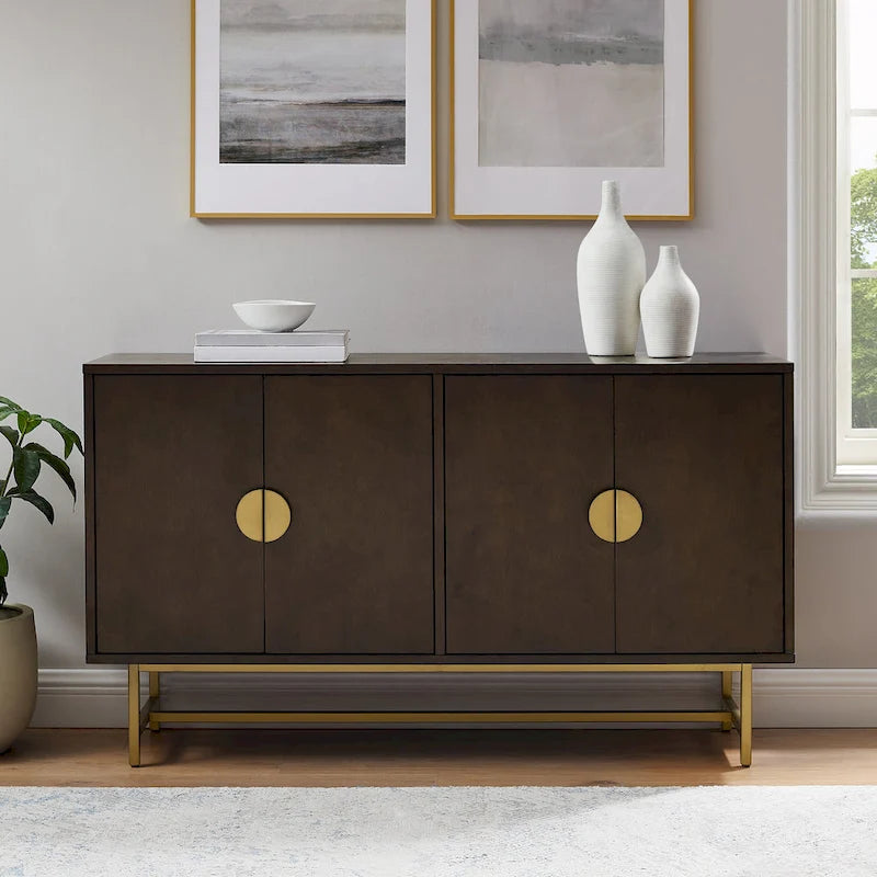 Crosley Blair Credenza Marrone Scuro/Oro
