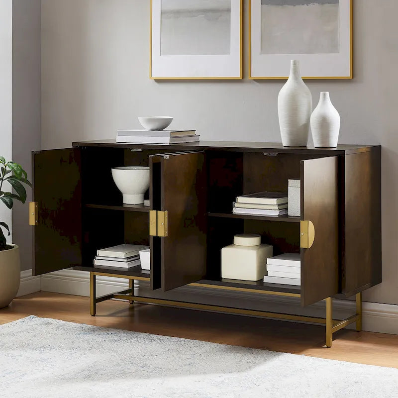 Crosley Blair Credenza Marrone Scuro/Oro