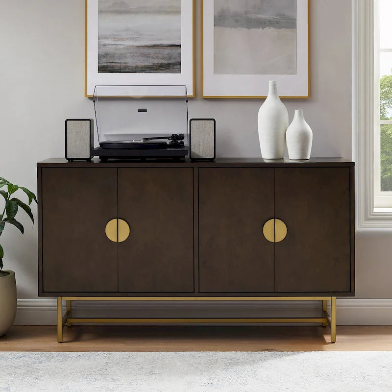 Crosley Blair Credenza Marrone Scuro/Oro