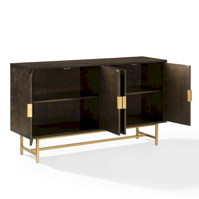 Crosley Blair Credenza Marrone Scuro/Oro