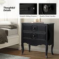 Sidney Traditional 3-Drawer Nightstand with Built-In Outlets and USB by HULALA HOME