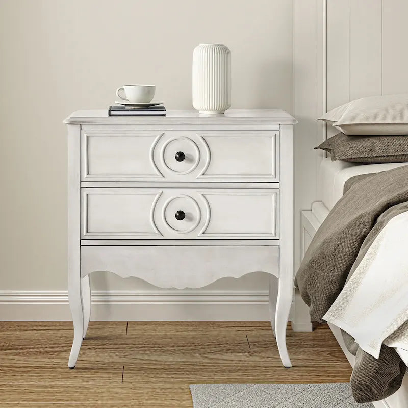 Comodino tradizionale Sidney a 3 cassetti con prese e USB integrate di HULALA HOME