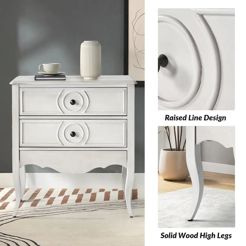 Comodino tradizionale Sidney a 3 cassetti con prese e USB integrate di HULALA HOME