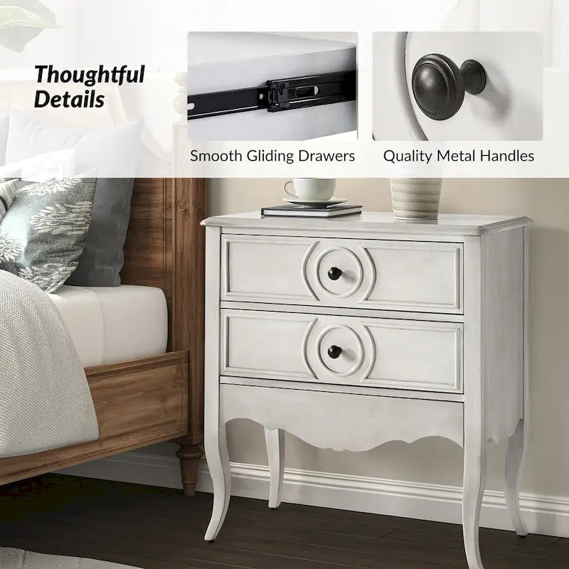 Comodino tradizionale Sidney a 3 cassetti con prese e USB integrate di HULALA HOME
