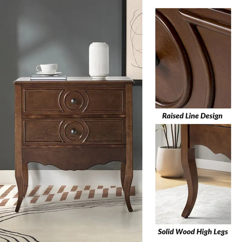 Comodino tradizionale Sidney a 3 cassetti con prese e USB integrate di HULALA HOME