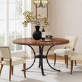 Tavolo da pranzo rotondo per 4-6 persone, tavolo da cucina rustico da 120 cm per sala da pranzo, soggiorno