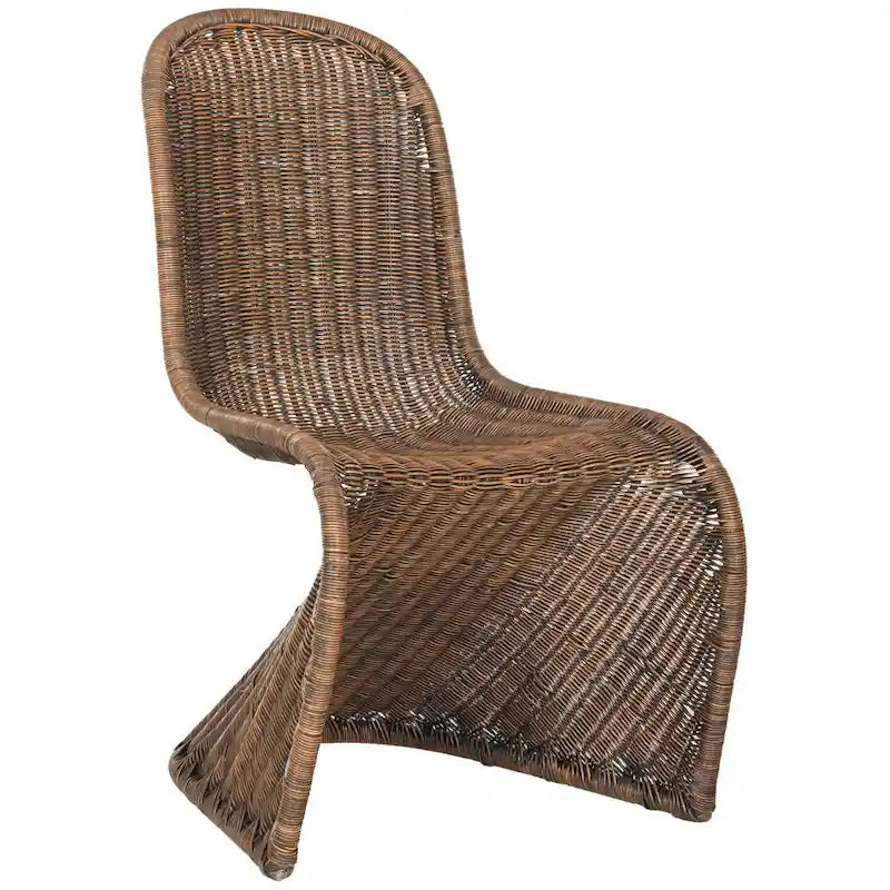 SAFAVIEH Baukje Grey Wicker Dining Chair (Set of 2) - 19Wx26Dx35H