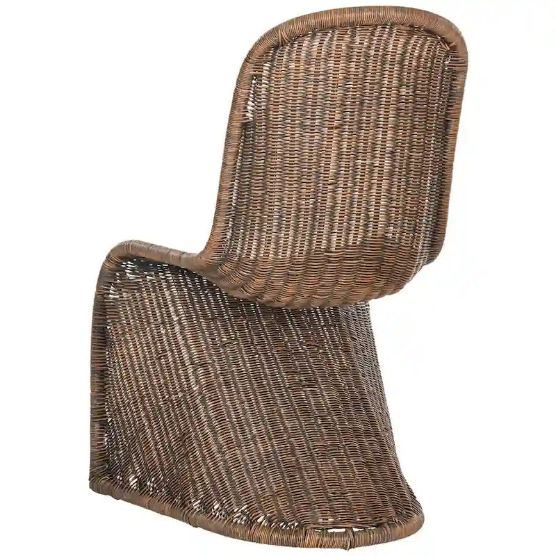 SAFAVIEH Baukje Grey Wicker Dining Chair (Set of 2) - 19Wx26Dx35H
