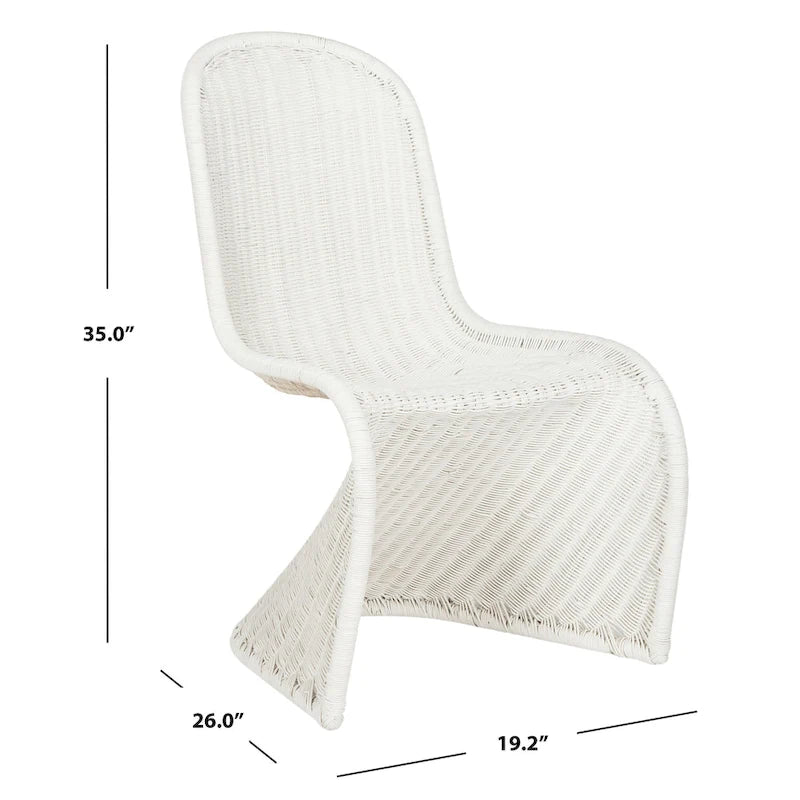 SAFAVIEH Baukje Grey Wicker Dining Chair (Set of 2) - 19Wx26Dx35H