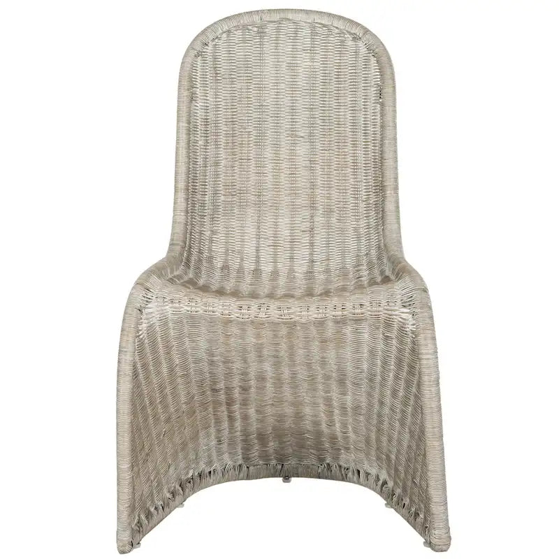SAFAVIEH Baukje Grey Wicker Dining Chair (Set of 2) - 19Wx26Dx35H