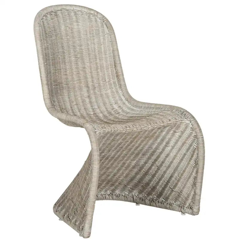 SAFAVIEH Baukje Grey Wicker Dining Chair (Set of 2) - 19Wx26Dx35H