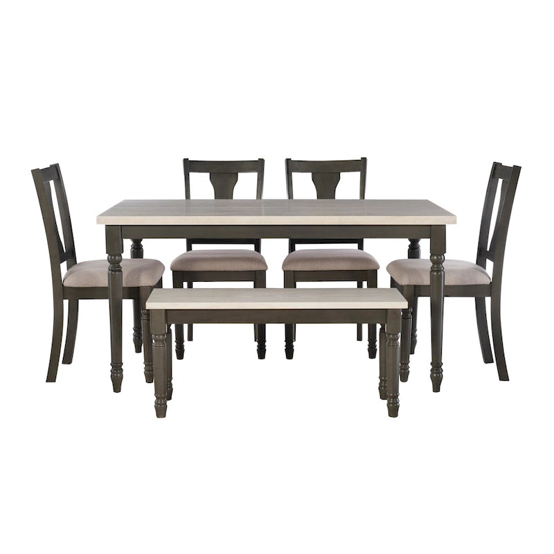 Set da pranzo Willow Modern Farmhouse di 6 pezzi