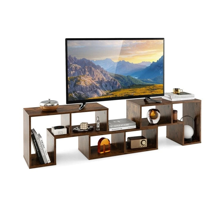 3 Pieces TV Stand Console Entertainment Center for TVs up To 65 Inch with Bookcase Shelves - 26.5 x 12 x 17 (L x W x H)