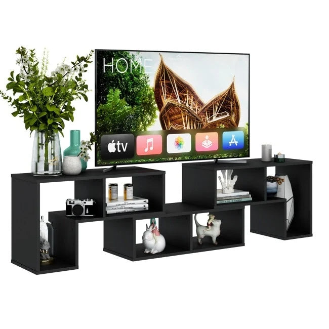 3 Pieces TV Stand Console Entertainment Center for TVs up To 65 Inch with Bookcase Shelves - 26.5 x 12 x 17 (L x W x H)