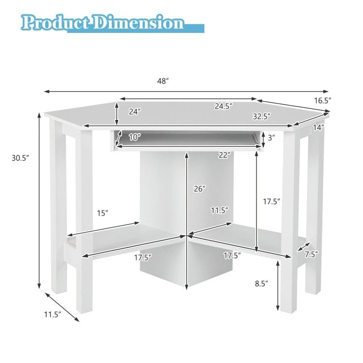 3 Pieces TV Stand Console Entertainment Center for TVs up To 65 Inch with Bookcase Shelves - 26.5 x 12 x 17 (L x W x H)