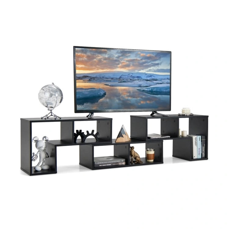 3 Pieces TV Stand Console Entertainment Center for TVs up To 65 Inch with Bookcase Shelves - 26.5 x 12 x 17 (L x W x H)