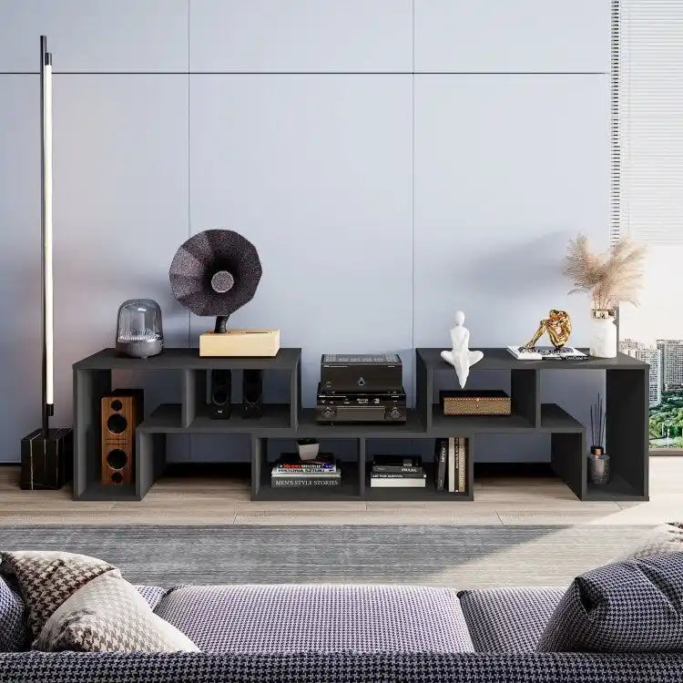 3 Pieces TV Stand Console Entertainment Center for TVs up To 65 Inch with Bookcase Shelves - 26.5 x 12 x 17 (L x W x H)