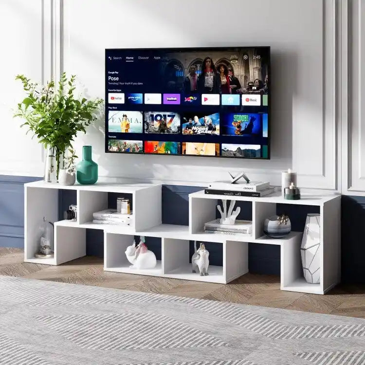 3 Pieces TV Stand Console Entertainment Center for TVs up To 65 Inch with Bookcase Shelves - 26.5 x 12 x 17 (L x W x H)