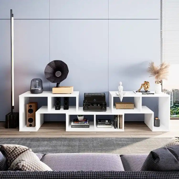 3 Pieces TV Stand Console Entertainment Center for TVs up To 65 Inch with Bookcase Shelves - 26.5 x 12 x 17 (L x W x H)