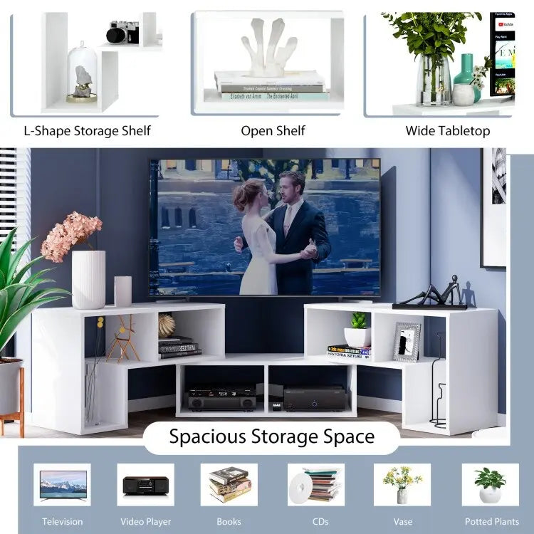 3 Pieces TV Stand Console Entertainment Center for TVs up To 65 Inch with Bookcase Shelves - 26.5 x 12 x 17 (L x W x H)