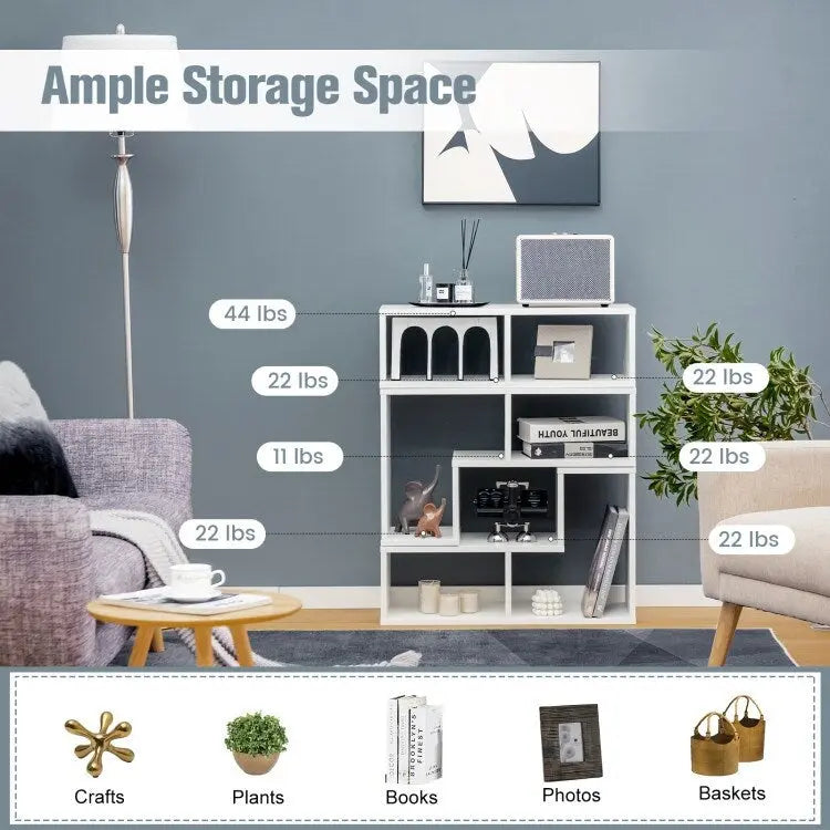 3 Pieces TV Stand Console Entertainment Center for TVs up To 65 Inch with Bookcase Shelves - 26.5 x 12 x 17 (L x W x H)