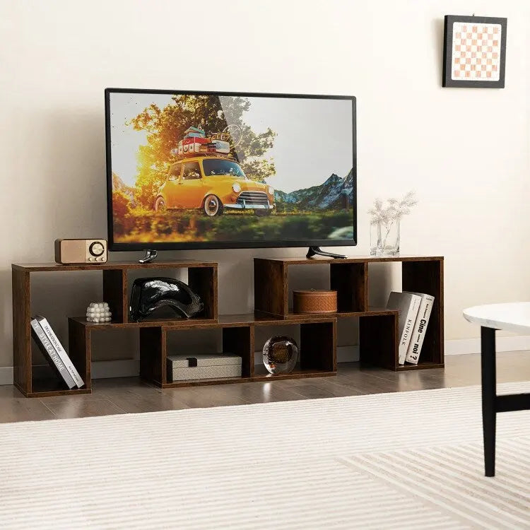 3 Pieces TV Stand Console Entertainment Center for TVs up To 65 Inch with Bookcase Shelves - 26.5 x 12 x 17 (L x W x H)